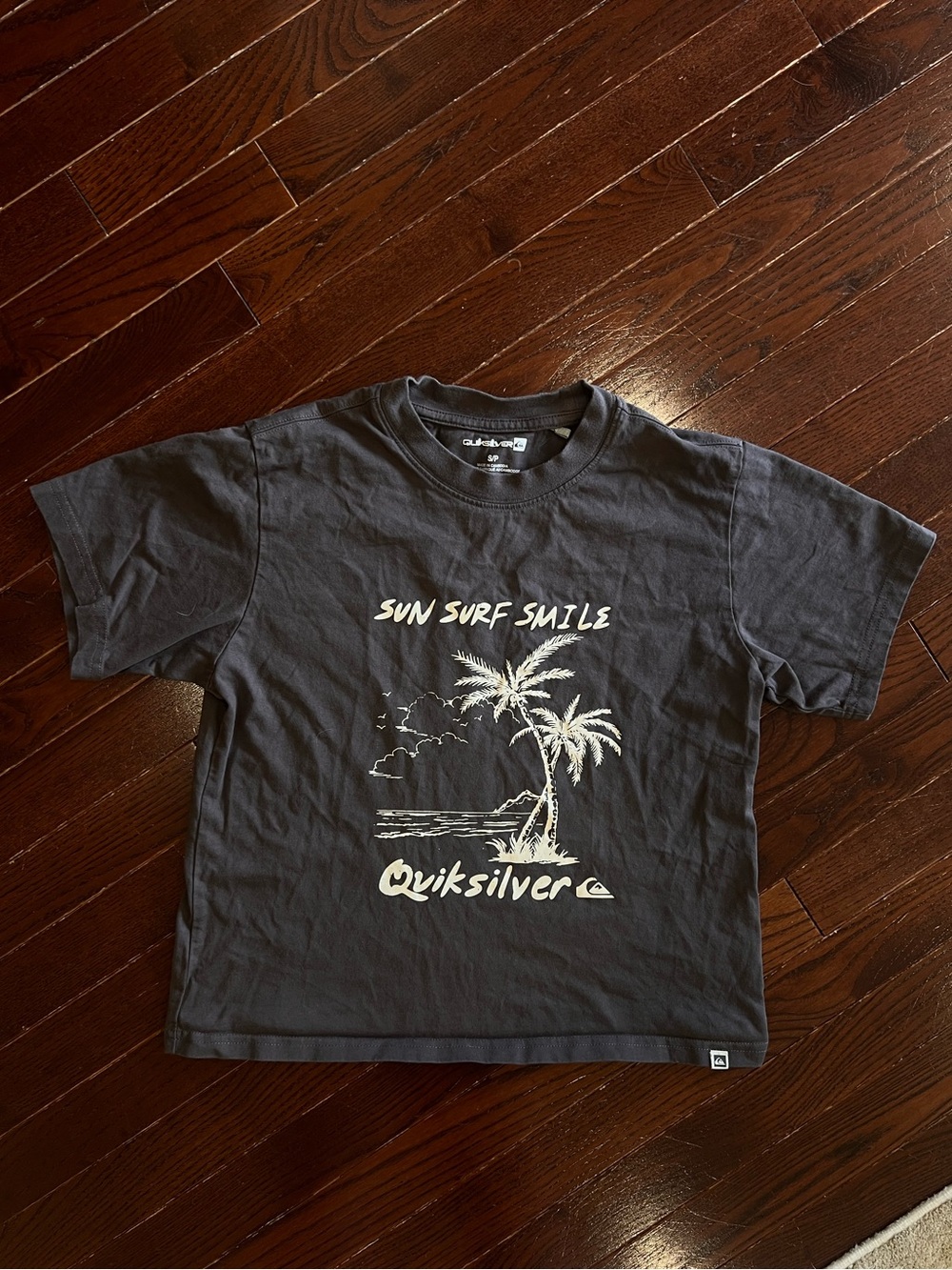 Quiksilver‎ Sun Surf Smile Graphic Tee Palm Tree Surf Y2K Euro Summer S